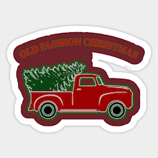 Festive Holiday Old Fashion Christmas Sticker